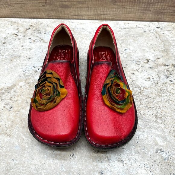 Spring Step L’artiste Loafer Womens ReddishLeather Floral Emilia EU 39/US 8.5 - Picture 2 of 11